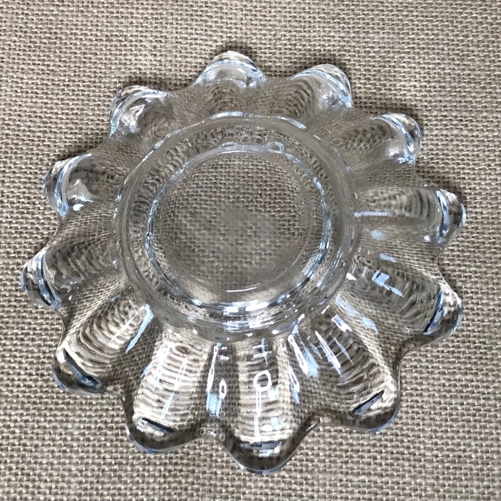 Vintage  Indiana Glass Clear Candle Lite Celestial Candle Holder Fairy Core - Picture 2 of 2